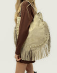 Borsa In Ecopelle Con Frange E Borchie – Stile Boho Chic