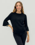 Maglione con maniche a campana e perle