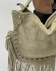 Borsa In Ecopelle Con Frange E Borchie – Stile Boho Chic