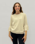 Maglione con maniche a campana e perle