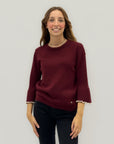 Maglione con maniche a campana e perle