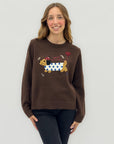 Maglione misto lana con ricamo bassotto