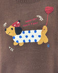 Maglione misto lana con ricamo bassotto