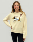 Maglione misto lana con ricamo bassotto
