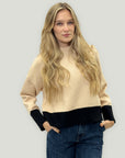 Maglione Bicolor Soft con Polsini a Costine – Elegante & Morbido