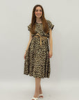 Abito animalier con cintura