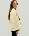 Cappotto corto neoprene scamosciato colletto revers