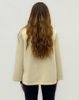 Cappotto corto neoprene scamosciato colletto revers
