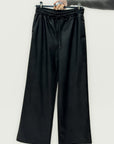 Pantaloni wide leg in ecopelle morbida