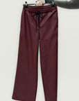 Pantaloni wide leg in ecopelle morbida