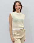 Maglia smanicata a righe