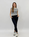 Maglia smanicata a righe