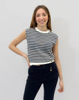 Maglia smanicata a righe