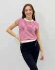 Maglia smanicata a righe