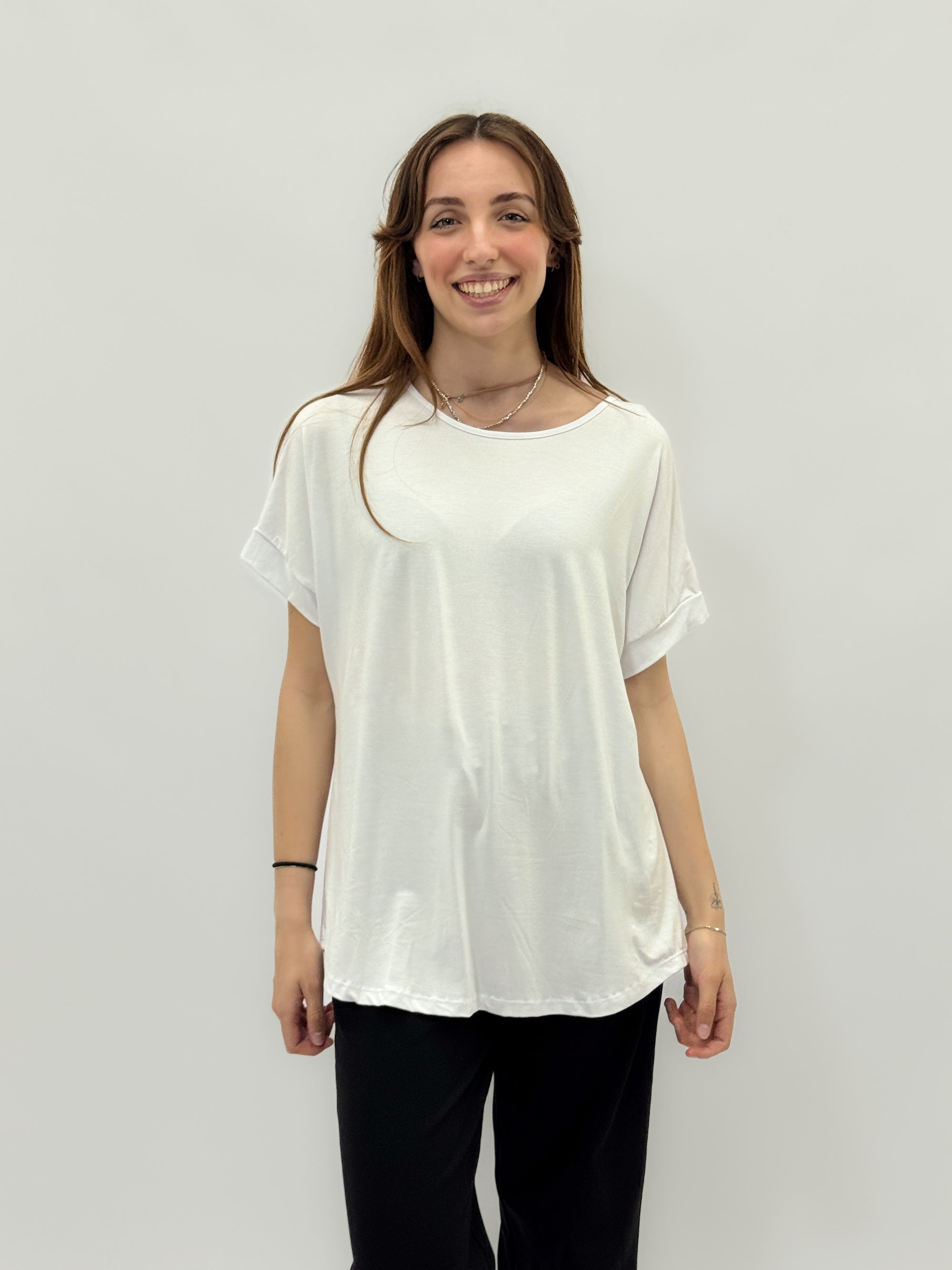 Maglia a tinta unita con fiocco dietro