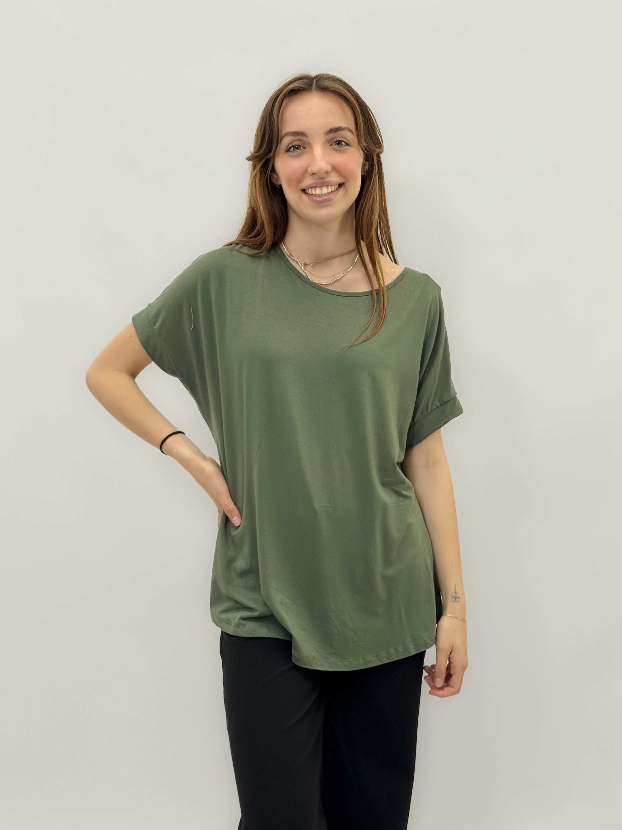 Maglia a tinta unita con fiocco dietro
