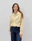 Camicia volant tinta unita