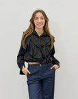 Camicia volant tinta unita