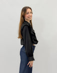 Camicia volant tinta unita