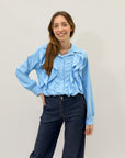 Camicia volant tinta unita