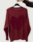 Maglione con cuore in peluche - Trendy e romantico