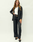 Pantaloni a palazzo con dettagli strass