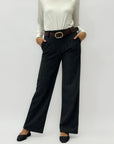 Pantaloni a palazzo con dettagli strass
