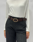 Pantaloni a palazzo con dettagli strass