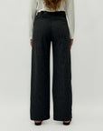 Pantaloni a palazzo con dettagli strass