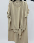 Completo morbido con pantaloni palazzo e top relaxed