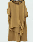 Completo morbido con pantaloni palazzo e top relaxed