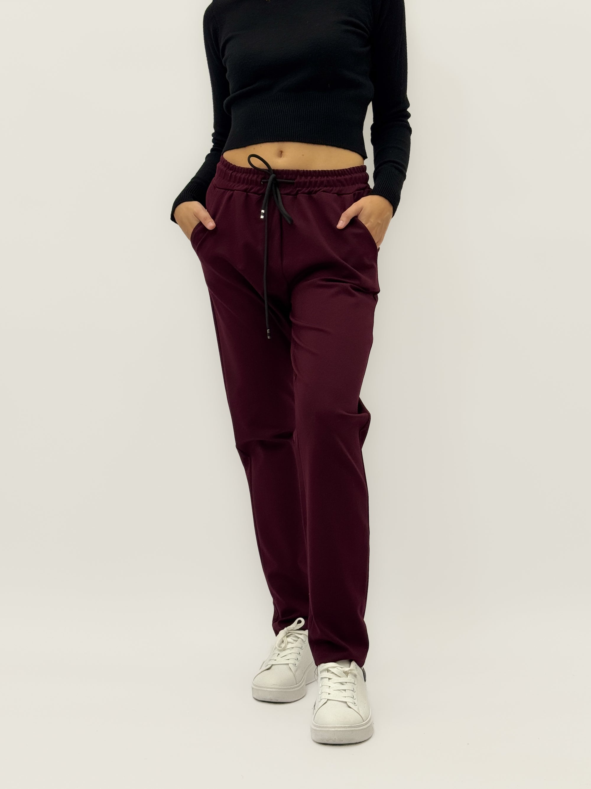 Pantaloni in punto milano elasticizzato