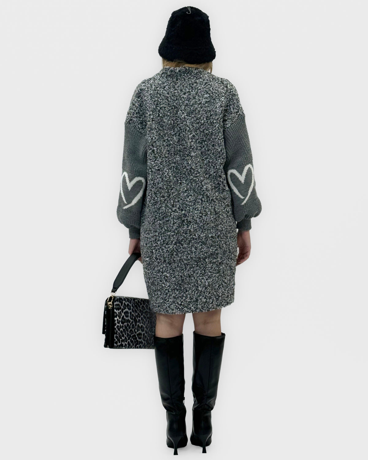 Cappotto Donna Teddy con Cuori sulle Maniche