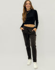 Pantaloni in velluto con laccio