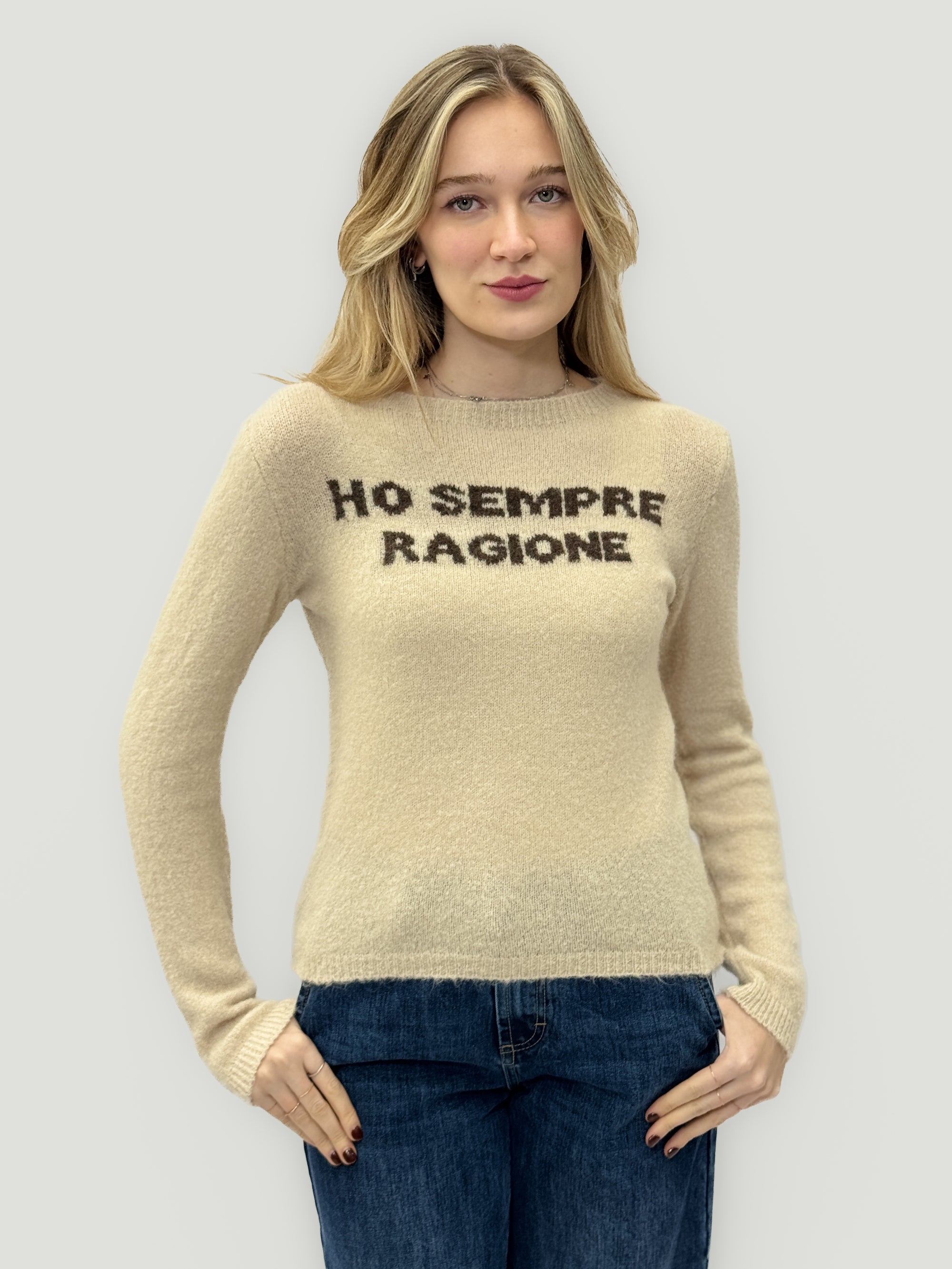 Maglione “Ho Sempre Ragione” – Misto lana caldo e ironico