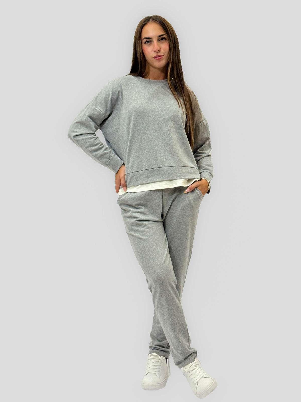 Tuta Donna in Cotone con Felpa e Pantaloni Jogger