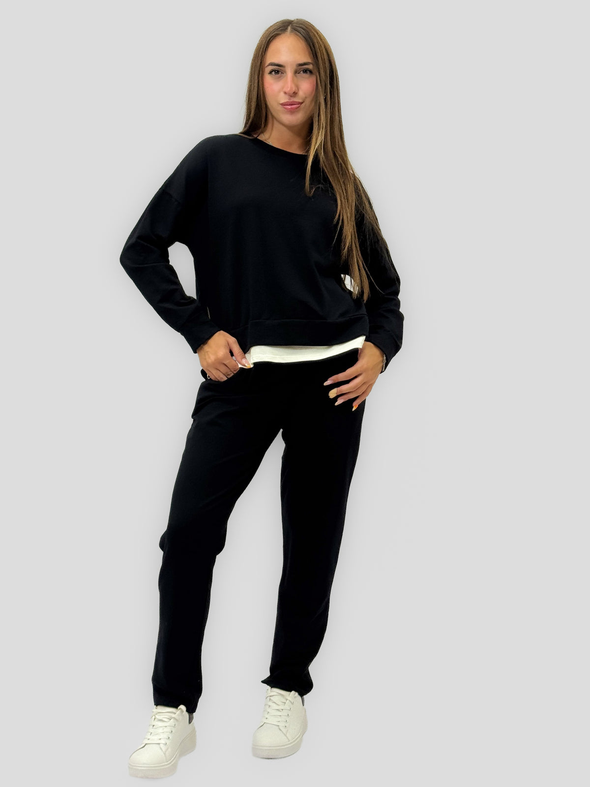 Tuta Donna in Cotone con Felpa e Pantaloni Jogger