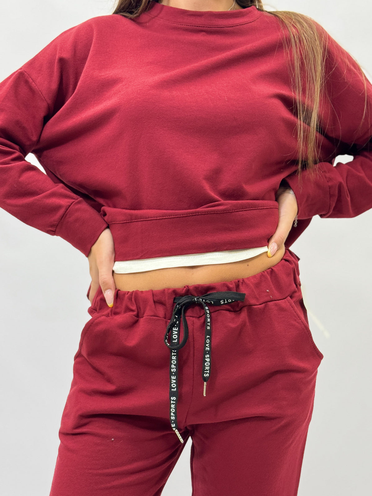 Tuta Donna in Cotone con Felpa e Pantaloni Jogger