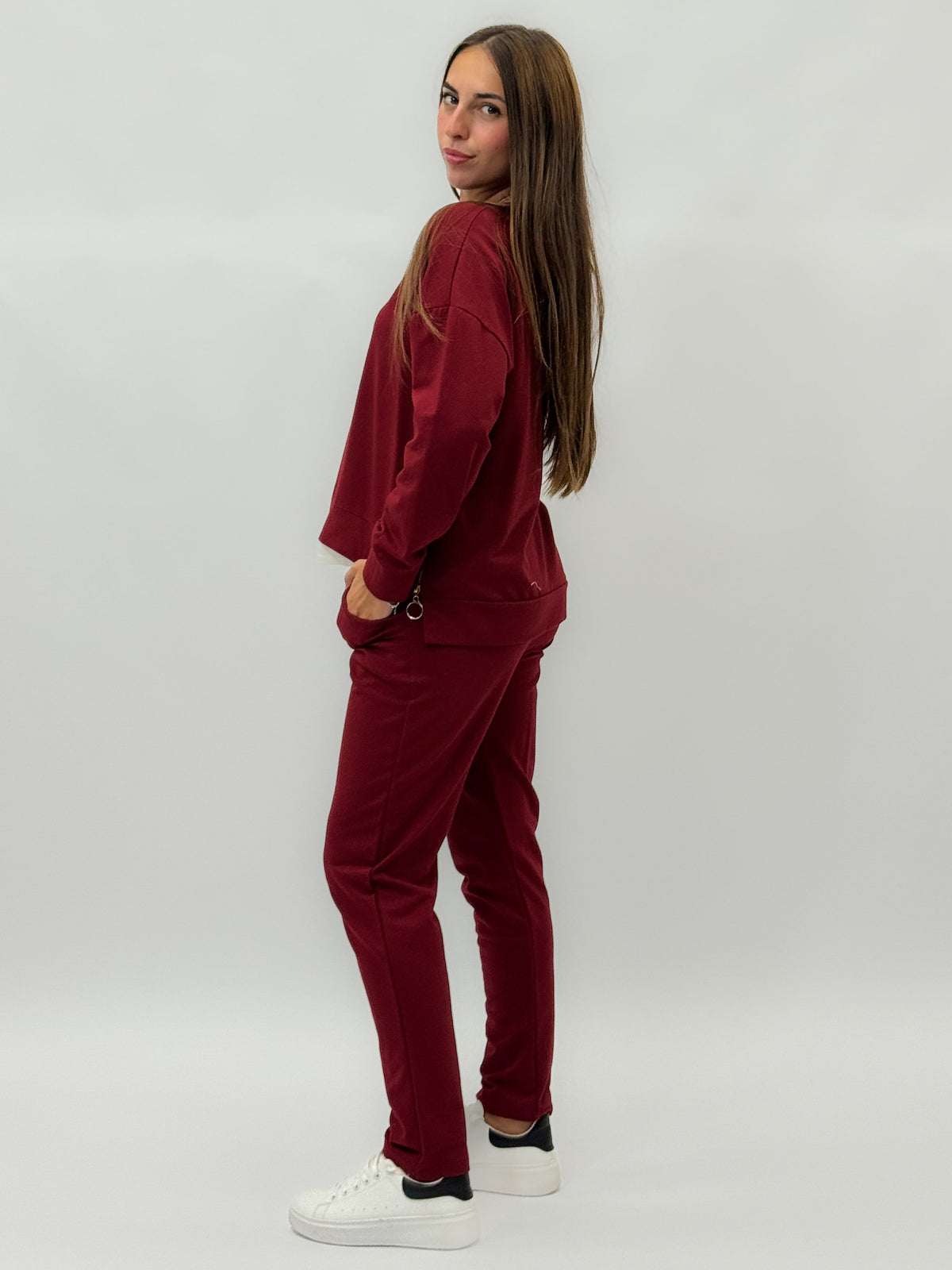 Tuta Donna in Cotone con Felpa e Pantaloni Jogger