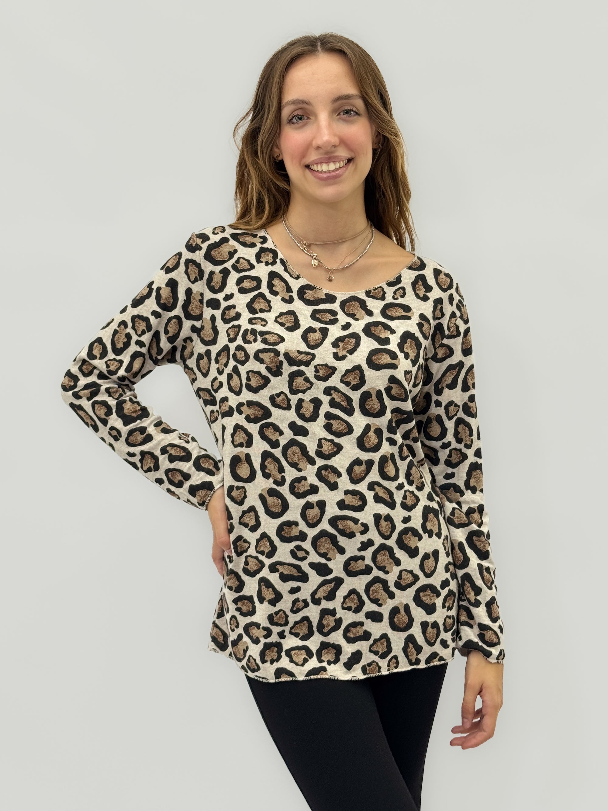 Maglia morbida maculata misto lana