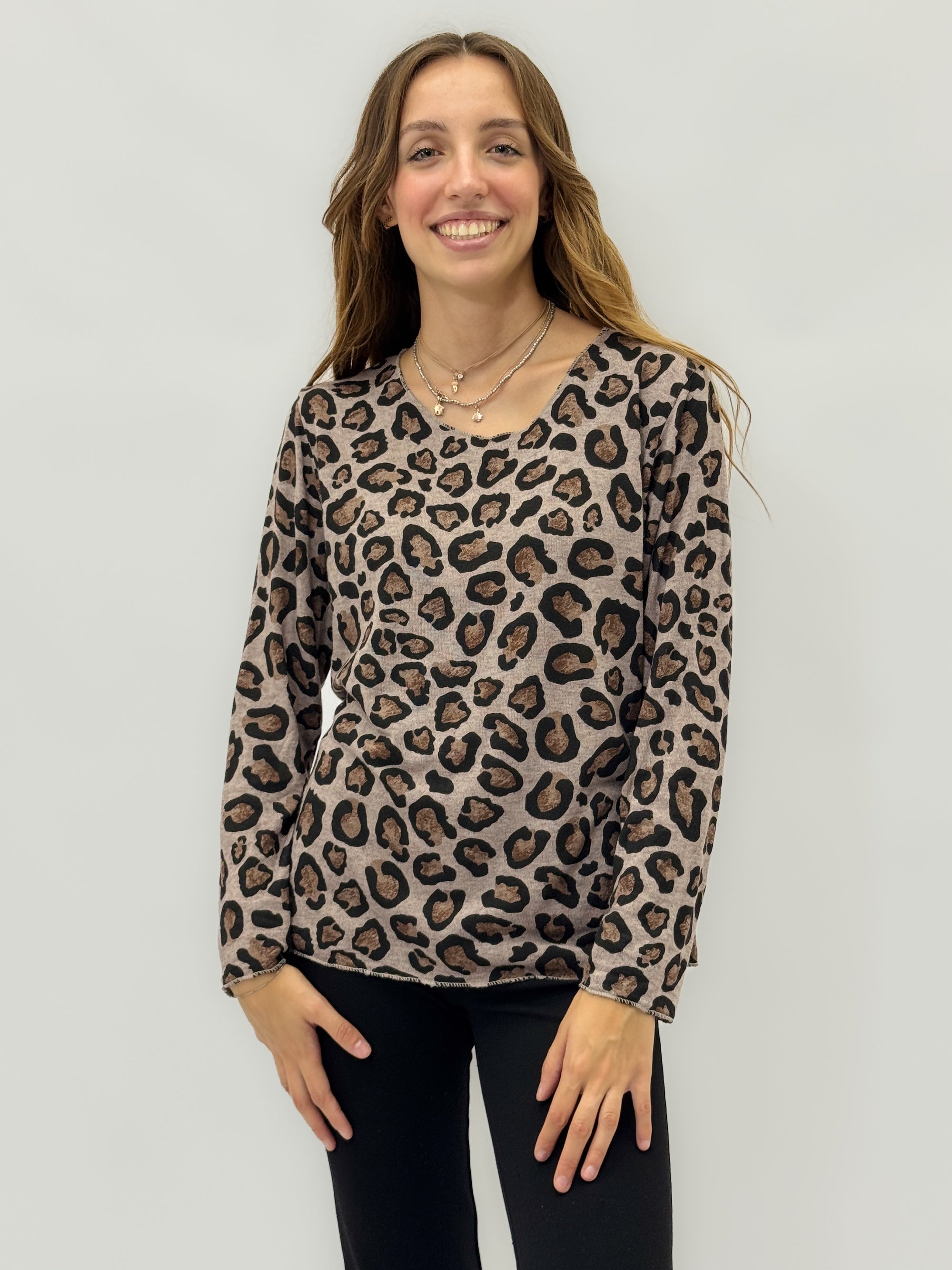 Maglia morbida maculata misto lana