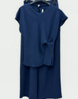 Completo fluido due pezzi con top e pantalone palazzo