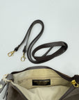 Borsa in vera pelle con fibbia H dorata