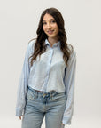 Camicia crop a righe