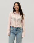 Camicia crop a righe