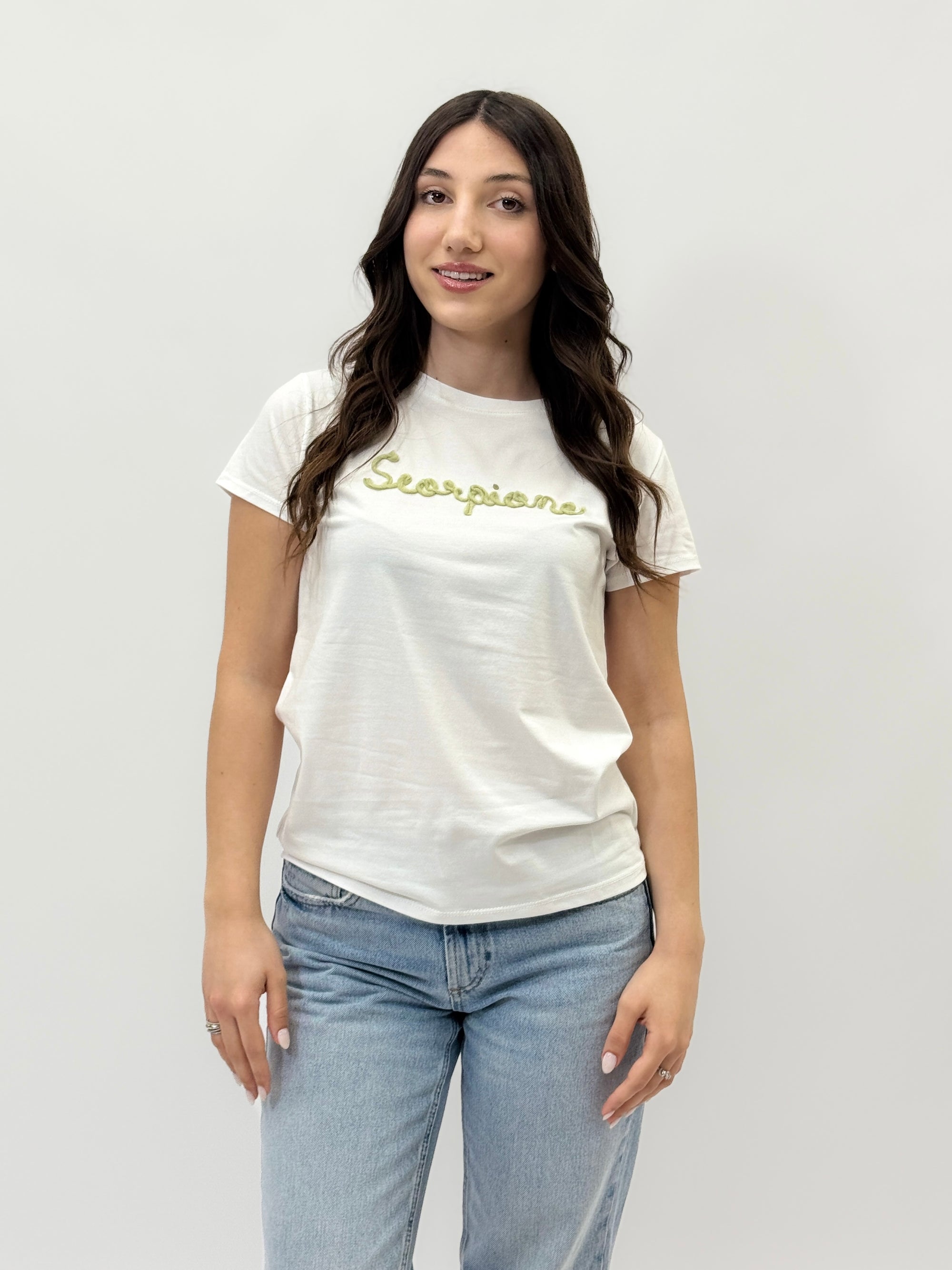 T-shirt in cotone con segno zodiacale