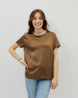 Maglia satinata a tinta unita