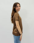 Maglia satinata a tinta unita