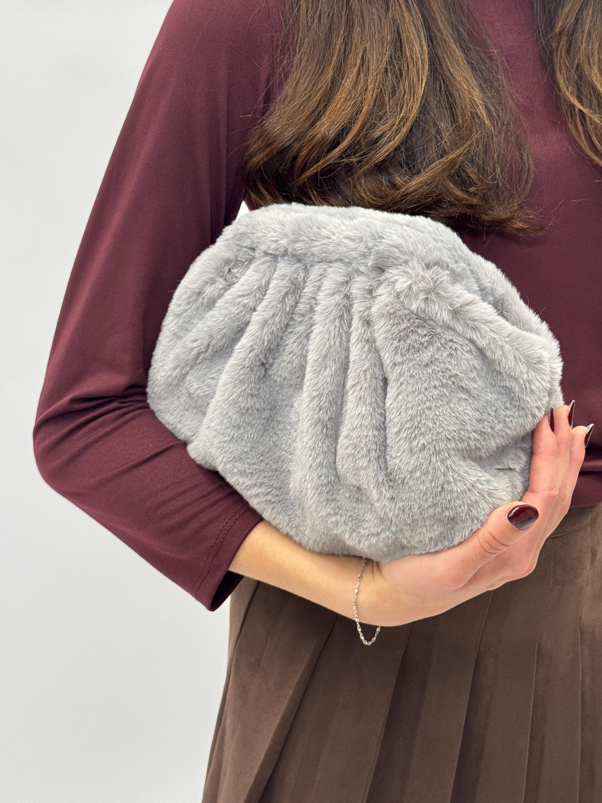 Clutch in ecopelliccia
