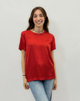 Maglia satinata a tinta unita